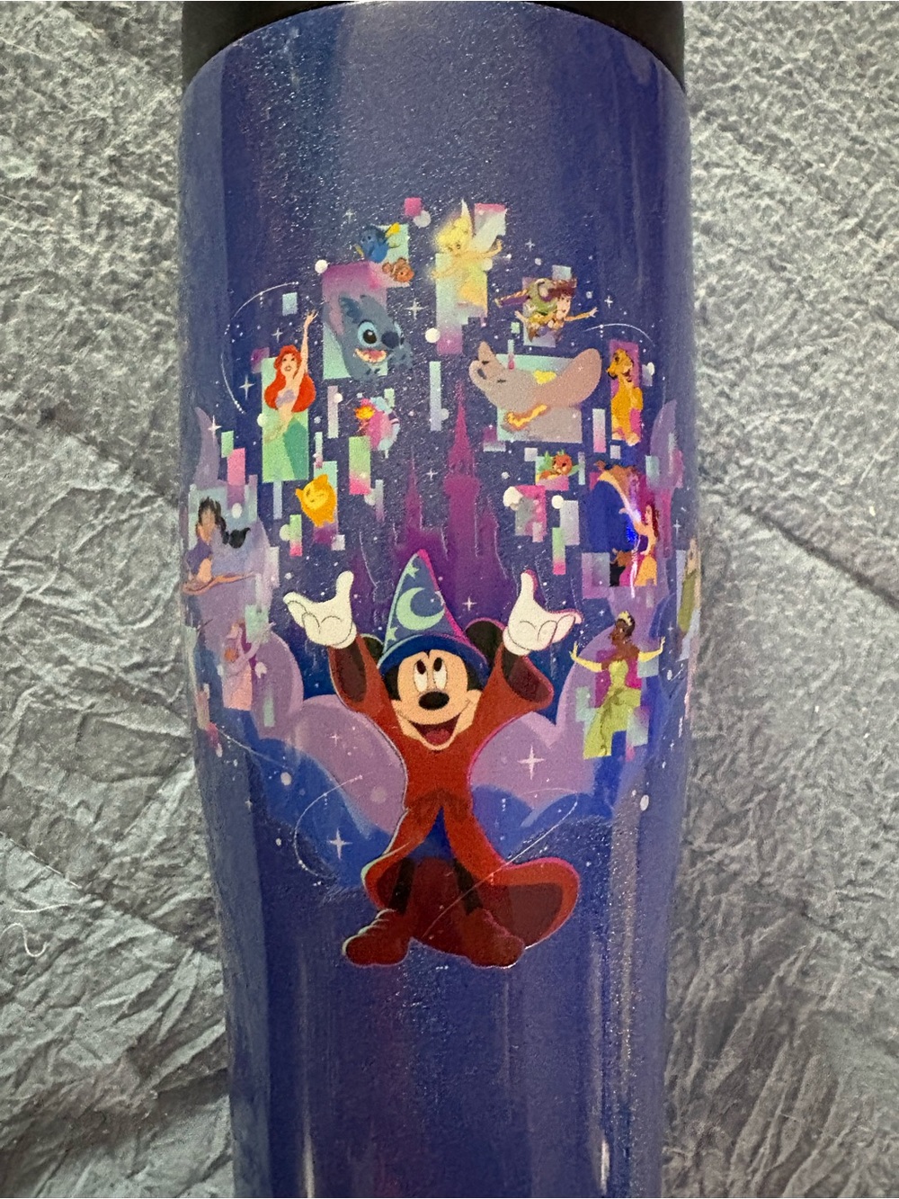 Disney Sorcerer Mickey Blue Corkcicle new Glitter Stainless Tumbler Large - Picture 2 of 8